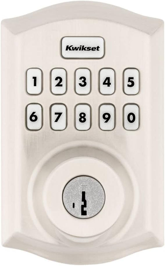 Kwikset Home Connect 620 Smart Lock Deadbolt with Z-Wave Technology, Works with Ring Alarm, Samsung Smartthings and More, Z-Wave Hub Required, Traditional Design in Satin Nickel