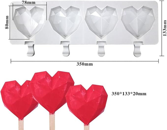 Popsicles Molds, Cake Pop Mold 4 Cavities Ice Pop Cakesicle Molds Silicone Ice Cream Mold, Silicone Popsicle Molds, Ice Pop Mold, Silicone Popsicles Molds for Kids, Reusable Popsicle Maker