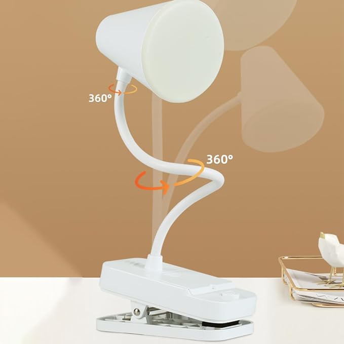Clip on light,Table lamp pink,Desk lamp for college dorm room,Standing,Clip-on,Battery and usb dual-use,360° rotating hose,Eye-care desk light,Led lamp,Desk lamps for home office,Work light