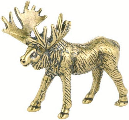 Vintage Solid Brass Elk Figurine - Festive Desk Decor for Collectors - Perfect Holiday Accent(Elk)