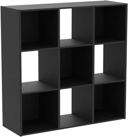 Signature Design by Ashley Langdrew Contemporary 9 Cube Storage Organizer or Bookcase, Black