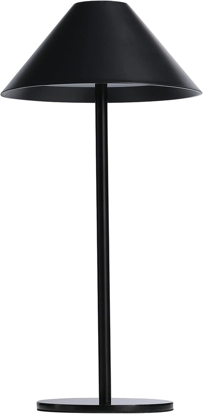 oneleaf Cordless Table Lamp, Modern LED Rechargeable Battery Touch Desk lamp,Night Light, Metal Shell,Minimalist Design, for Couple Dinner/Coffee Table/Restaurant/Bedroom/Camp-Black