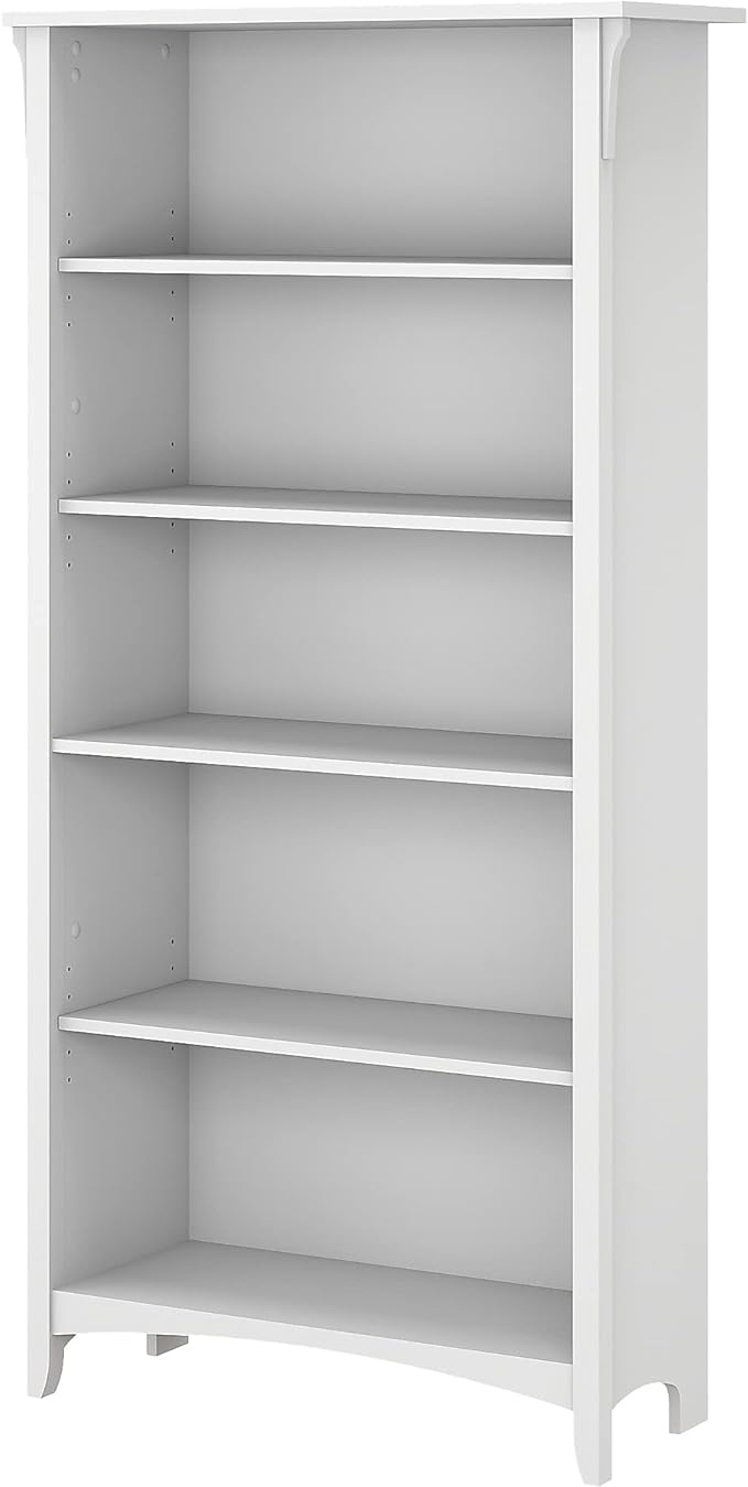 Bush Furniture BSH24463038 Salinas 5-Shelf 63-Inch H Bookcase, Pure White