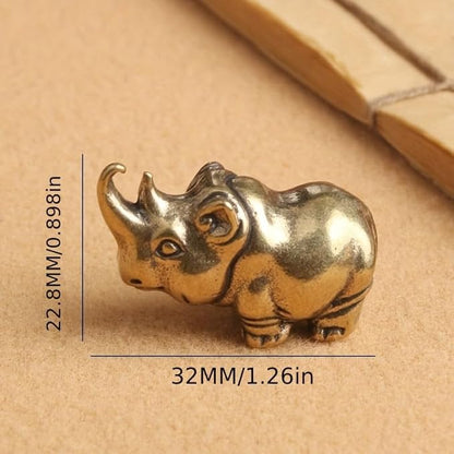 Vintage Solid Brass Rhino Figurine - Exquisite Desk Decor for Collectors - Perfect Home or Office Accent(Rhino)