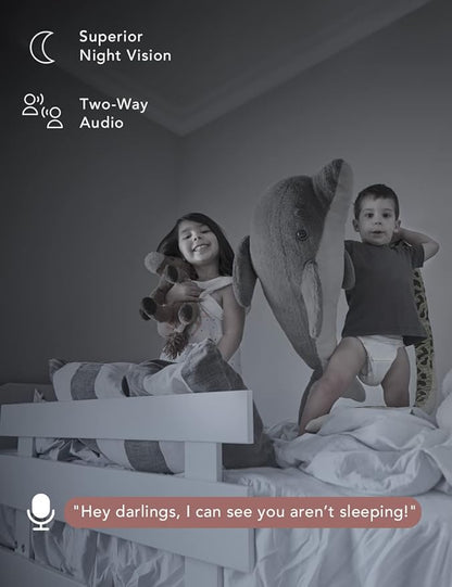 nooie Baby Monitor with SD Card,Baby Monitor with Camera 360 Camera, WiFi Baby Cam with Phone App, AI MotionTracking and Sound Detection,1080P Night Vision Two-Way Audio