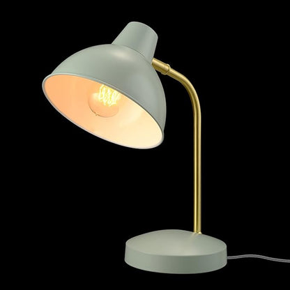 Globe Electric 30289 15" Desk Lamp, Matte Sage Green, Matte Gold Arm, Pivoting Shade, in-Line On/Off Rocker Switch, Home Décor, Lamp for Bedroom, Home Office Accessories, Desk Lamps for Home Office