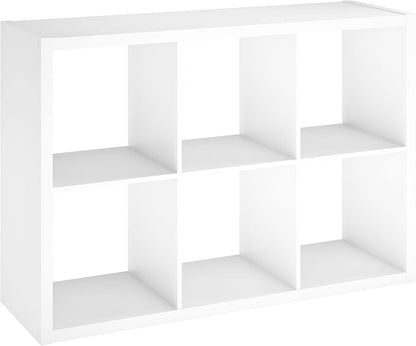 ClosetMaid 4569 Decorative Open Back 6-Cube Storage Organizer, Bleached Walnut