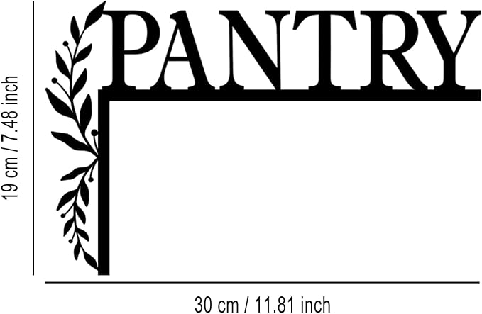 LIYOUYA Metal Pantry Flower Door Topper, door Sign, Door Corner Decor, Black Metal Wall Art, Simple Home Decor - For Kitchen (Black)