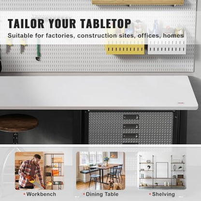 VEVOR One-Piece Particle Board Desktop Universal Tabletop, 55" x 28" x 1", White