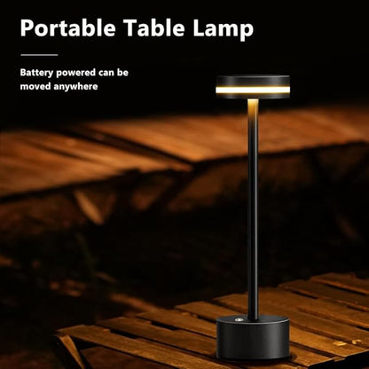 Cordless Metal Desk Lamp,Portable LED Table Lamp with Touch Sensor,3 Color Rechargeable Lamp,3-Levels Brightness Lamp,Night Light for Kids Nursery,Bedside Lamp,Dining Room Lamp (Black)