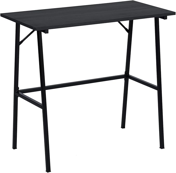 FurnitureR Home Office Computer Desk, Compact Writing Desk Study Desk with Metal Frame for Apartment, Dorm, Bedroom, Small Space (39.4 Inch, Black)