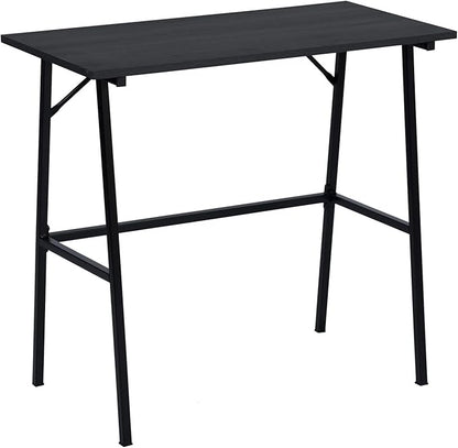 FurnitureR Home Office Computer Desk, Compact Writing Desk Study Desk with Metal Frame for Apartment, Dorm, Bedroom, Small Space (39.4 Inch, Black)