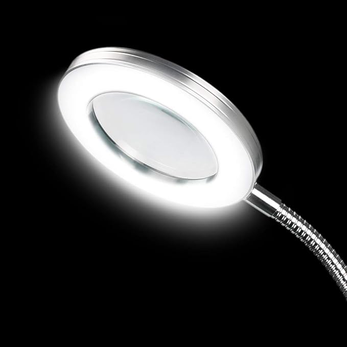 ATOMUS 2.5X Magnifying Lamp, LED USB Rechargeable Tattoo Beauty Magnifier Lamp with Metal Clip for Eyebrow Tattoo Manicure Eyelash Extension Read
