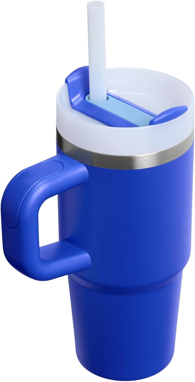 STANLEY Quencher H2.0 Flow State Tumbler, 14 oz, Cobalt | Handle and Straw | 3-Position Lid | Cup Holder Compatible for Travel | Insulated Stainless Steel Cup | BPA-Free