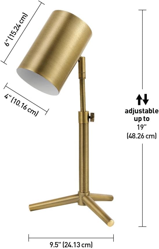 Globe Electric 52097 Pratt Desk Lamp, 18 in 1, Brass 1-Light