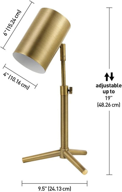 Globe Electric 52097 Pratt Desk Lamp, 18 in 1, Brass 1-Light
