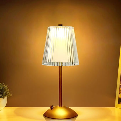 Portable Crystal Table Lamp,Cordless Metal Vintage Desk Lamp,3 Color Touch Control Rechargeable Lamp,3-Levels Brightness Room Decor Desk Lamp,Living Room,Kitchen,Dining Room Lamp (Gold-2)