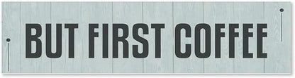 Generic Funny Wood Sign But First Coffee Rustic Wooden Hanging Sign Home Farmhouse Kitchen Wall Decoration 16 x 6 Inch