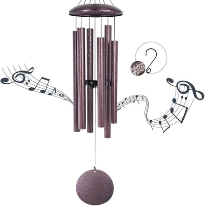 ASTARIN Wind Chimes, 36 Inch Large Metal Outdoor Chimes with 6 Tubes, Deep Tone, Tuned for Garden, Balcony, Patio & Home Decor. Bronze