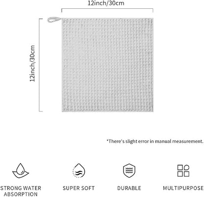 watchget 6 Pack Microfiber Espresso Barista Cleaning Towels, Light Grey | Professional 12"x12" Lint-free Rags; Highly Absorbent Cleaning Towels for Espresso Steam Wands & Coffee Bar Counters