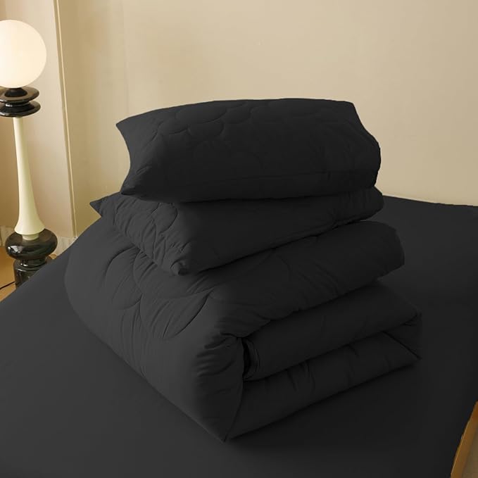 Black Flower Comforter Twin Black Flower Print Bed Twin Comforter Set 3 Pieces Dark Black Floral Comforter Set for Boys Girls Teens Bedroom Decor All Season Hotel Quality Comforter Set