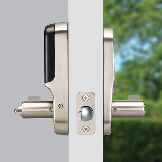 Yale Assure Lever, Wi-Fi Smart Door Lever (for Doors with no deadbolt) - Works with Yale Access App, Amazon Alexa, Google Assistant, HomeKit, Phillips Hue and Samsung SmartThings, Satin Nickel