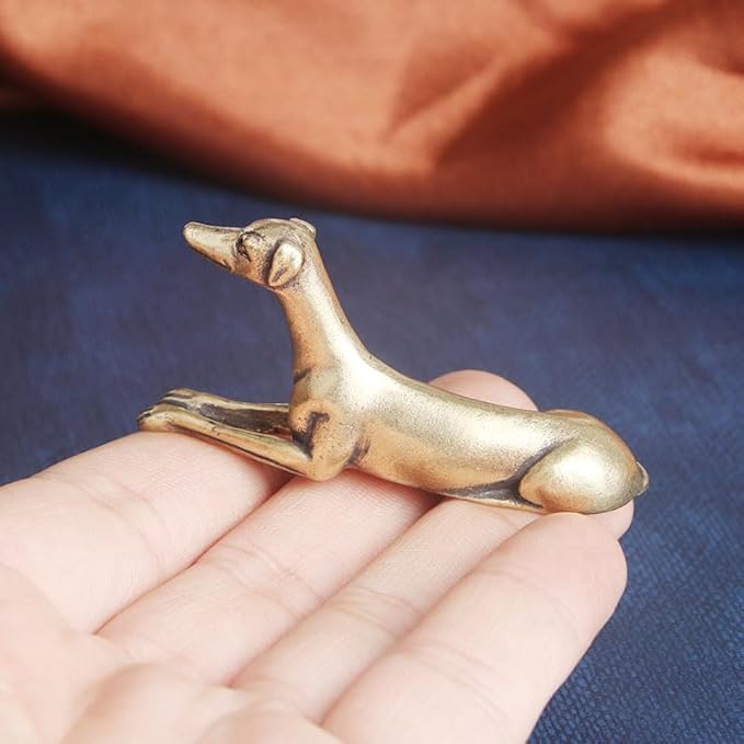 Vintage Solid Brass Miniature - Delicate Greyhound Desk Ornament for Pet Enthusiasts - Exquisite Collectible and Home Décor Accent（Greyhound）