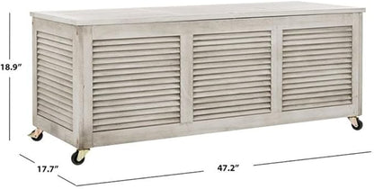 Safavieh PAT7038B Outdoor Collection Elina Grey Wash 47.2" Cushion Deck Box