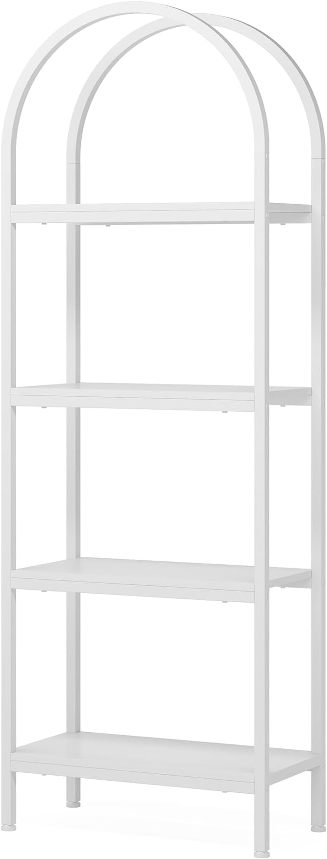 Tribesigns 4-Tier Open Bookshelf, 70.8" Industrial Wood Bookcase Storage Shelves with Metal Frame, Freestanding Display Rack Tall Shelving Unit for Office, Bedroom, Living Room (White, 1PC)