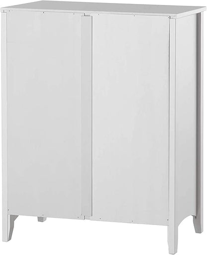 Shaker Style 3 Shelf Bookcase / Solid Wood / 36" High / Adjustable Shelving / Closed Back / Display Bookshelf for Living Room, Bedroom, Home and Office, White