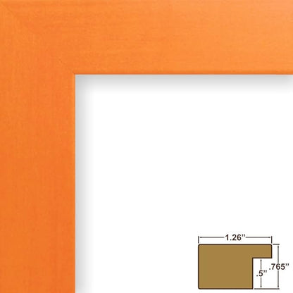 Craig Frames 5x7 Orange Picture Frame, Wall Decor for Art and Photos | Ready to hang with a protective glass front, made in the USA for a gallery display