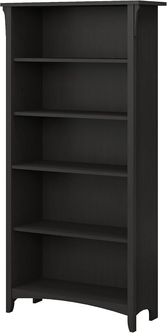 Bush Furniture Salinas 5 Shelf Bookcase, Tall Bookshelf for Living Room and Home Office