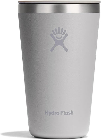 Hydro Flask All Around Tumbler Press-In Lid, Insulated Travel Mug, Stainless Steel Coffee Cup 16 Oz Tonal Birch Gray