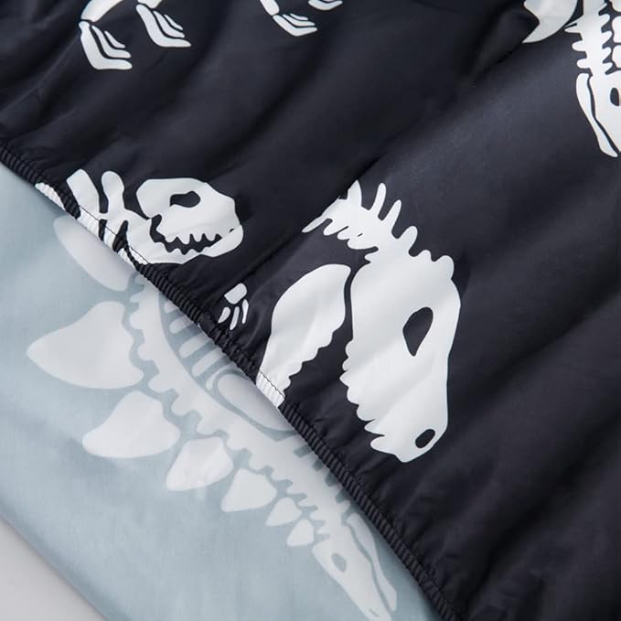 ADASMILE A & S Dinosaur Comforter Set Twin Size for Boys Kids 6 Piece Dinosaur Bedding Twin Bed in A Bag Comforter Set with Sheets Dinosaur Bed Set Bone Dinosaur Sheets Bone Dinosaur Comforter Sets