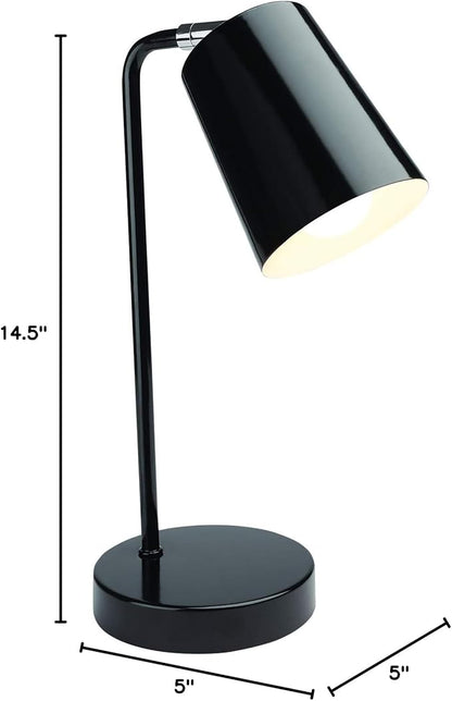 Newhouse Lighting NHDK-OS-BK Oslo Contemporary Desk Lamp with LED Bulb Included, Black