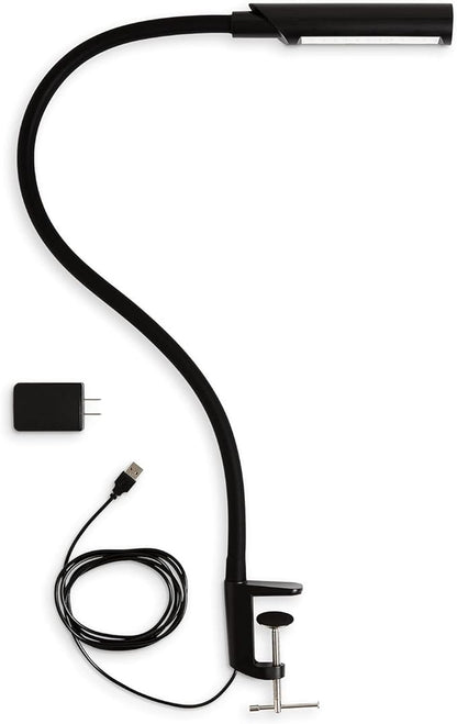 Reliable UberLight Flex 3200TL Task Light – LED Portable Desk Light with Clamp, USB Connection, 26.5” Flexible Gooseneck, 270° Rotational Head, 9 Light Settings, and up to 60,000 Hours of Use (black)