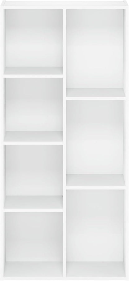 Furinno Luder Bookcase / Book / Storage , 7-Cube, White