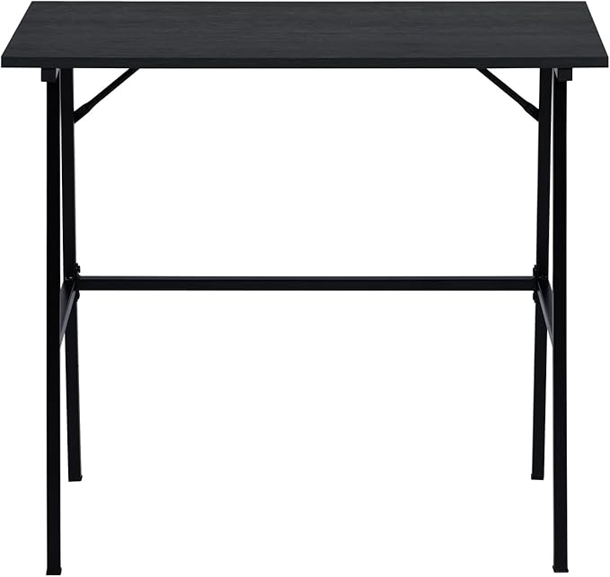 FurnitureR Home Office Computer Desk, Compact Writing Desk Study Desk with Metal Frame for Apartment, Dorm, Bedroom, Small Space (39.4 Inch, Black)
