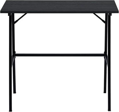 FurnitureR Home Office Computer Desk, Compact Writing Desk Study Desk with Metal Frame for Apartment, Dorm, Bedroom, Small Space (39.4 Inch, Black)