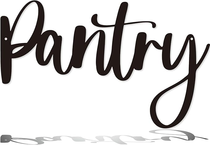 Pantry Metal Sign, Home Wall Art Decor, Black Wall Art Hanging Word Decoration For Home Outdoor Metal Sign
