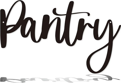 Pantry Metal Sign, Home Wall Art Decor, Black Wall Art Hanging Word Decoration For Home Outdoor Metal Sign