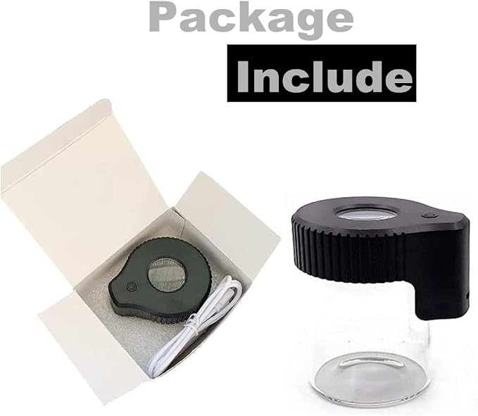 Led Transparent Glass Seal Storage Jar, Light-Up Magnifying Ornamental Glass Bottle (Black)