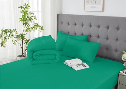 3 Piece Solid Color All Season Bedding Comforter Set Microfiber Soft Lightweight Bedding Set for Kids Teens Adults Room Decor with 1 Comforter and 2 Pillowcases Full
