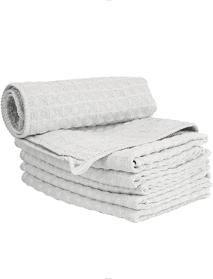 watchget 6 Pack Microfiber Espresso Barista Cleaning Towels, Light Grey | Professional 12"x12" Lint-free Rags; Highly Absorbent Cleaning Towels for Espresso Steam Wands & Coffee Bar Counters