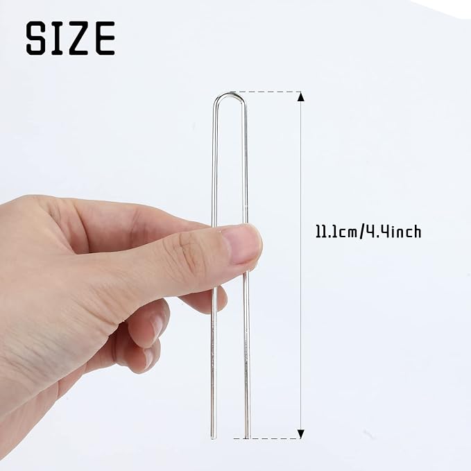 Lawie 30 Pack 4 Inch Silver U-Shaped Metal Hair Sticks, Straight Long Hair Forks, Bun Twist Hair Clips Holders - Arts and Crafts DIY Accessories