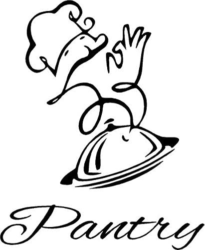 Chef's Pantry Vinyl Door Decal- Kitchen Decor (Grey, 16"x20")