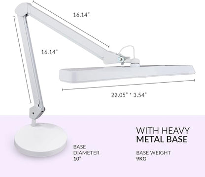 Neatfi (New Model XL 2,500 Lumens LED Task Lamp, 3 Light Modes, 3000-6000K Correlated Color Temperature, 30W Super Bright Desk Lamp, Dimmable, 162 Pcs SMD LED (CCT with Base, White)
