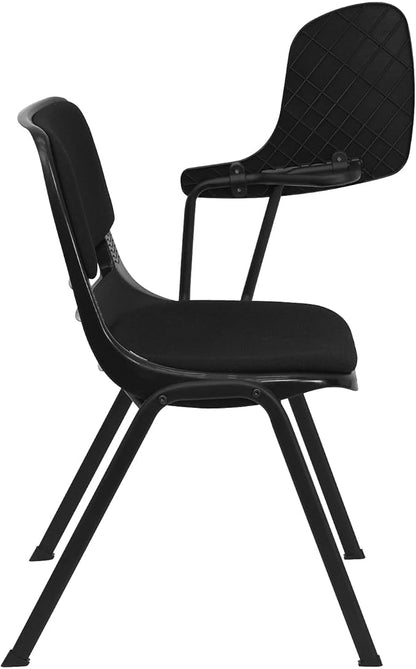 Flash Furniture Black Padded Ergonomic Shell Chair with Left Handed Flip-Up Tablet Arm