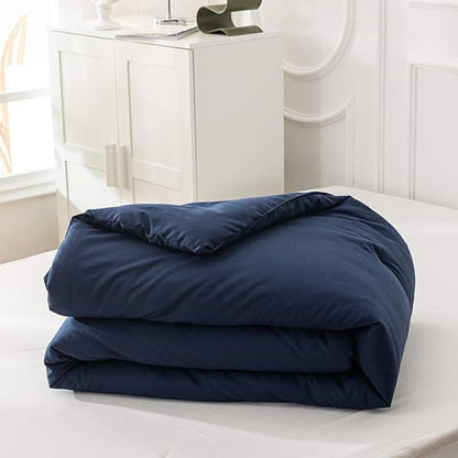 Solid Navy Comforter Set Cal King Navy Blue Bedding Set Soft Pure Navy Blue Bedding Quilt Men Navy Blue Blanket Women Breathable Durable Bed Comforter Set Dark Navy Blue Bedding Set Cal King