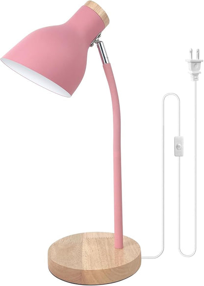 Himmel Desk Lamp, Adjustable Metal Table Lamp, Children's Table Lamp for Bedroom, Living Room, E27 Socket Reading Next to Lamp (Pink)